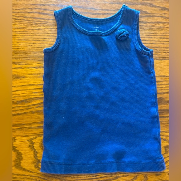 Carter's Navy Blue Tank Top with Flower Accent - Picture 1 of 3